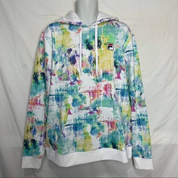 FILA Tie Breaker Tie Dye Pullover Hoodie Size XL - Picture 3 of 12